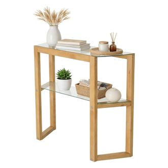 Dmora Consola Euphoria, Mesa Multiusos, Gabinete De Soporte, Escritorio De Pasillo, 85x31h85 Cm, Roble, Con Embalaje Reforzado - Dmora