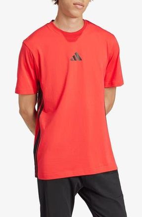 adidas 3-Stripes Jersey T-Shirt in Pure Ruby/Black at Nordstrom Rack, Size Xx-Large