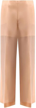 Alberta Ferretti Broeken, Dames, Roze, M, Organza, Zijden Organza Broek