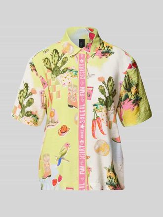Marc Cain Bluse aus Viskose-Mix mit abgerundetem Saum in Weiss, Gr&ouml;&szlig;e 34