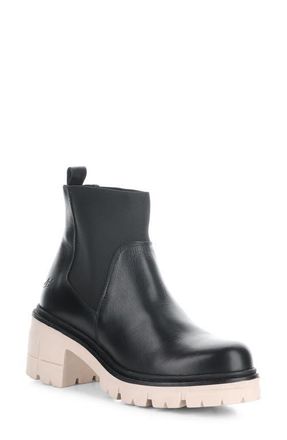 Bos. & Co. Bianc Lug Sole Chelsea Boot in Black/Pink Feel/Elastic at Nordstrom, Size 10-10.5Us