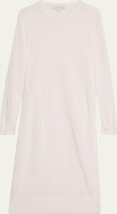 Michael Kors Linen Cotton Crewneck Sweater Dress