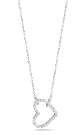 Glaze Jewelry Sterling Silver Sideways Heart Necklace