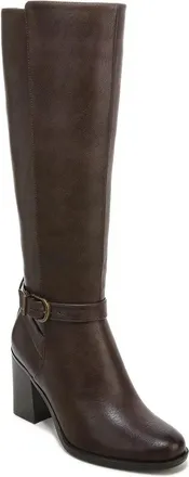 Naturalizer Joslynn Boots Womens Dark Brown Block Heel Knee High LION302