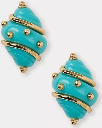 Lilly Pulitzer Kenneth Jay Lane Shell Clip Earrings