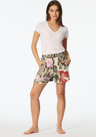 Schiesser Loungepants SCHIESSER Mix + Relax, Damen, Gr. 34, N-Gr, 914, sonstiges, Web, Obermaterial: 100% Viskose, bequem kurz, Hosen Loungepants, elastischer B