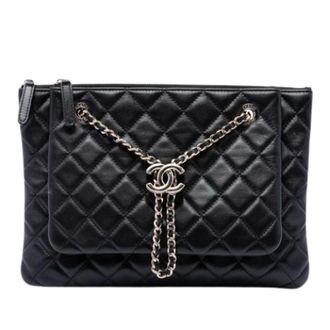 Chanel Pre-owned Quilted Lambskin Crossbody - Dames - Pre-owned - Zwart - Maat: ONE Size Leer