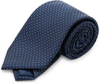 Mango Silk Blend Tie in Navy at Nordstrom