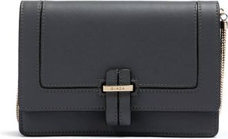 Giada Womens Leather Clutch Bag In Dark Grey