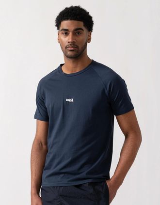 HUGO BOSS Mens BOSS Orange Mens Slim Fit Beach T-Shirt - Navy 415 - Size: 40