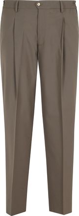 BRIGLIA 1949 Mud Easy Darts Front Belt Loops Wool-Blend Straight-Leg Pants
