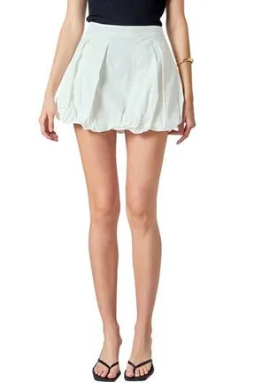 endless rose Bubble Hem Cotton Miniskort in White at Nordstrom Rack, Size X-Small