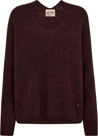 Mos Mosh MMThora V-Neck Knit - Dames - Ronde hals truien - Bruin - M - Truien & Vesten