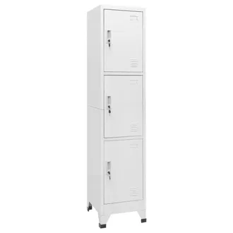 vidaXL Vidaxl - Armario Taquilla Con 3 Compartimentos 38x45x180 Cm