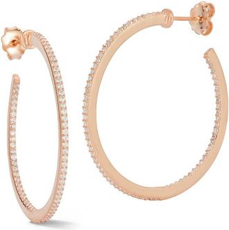 Glaze Jewelry 14K Rose Gold Over Silver Cz Earrings