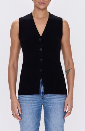 Pistola Denim Audra Sweater Vest in Noir at Nordstrom, Size X-Small