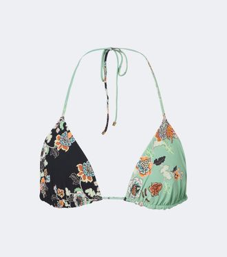 Roberto Cavalli Floral triangle bikini top