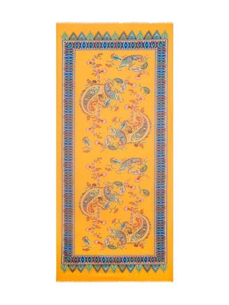Etro floral paisley scarf - men - Cashmere/Modal - One Size - Yellow