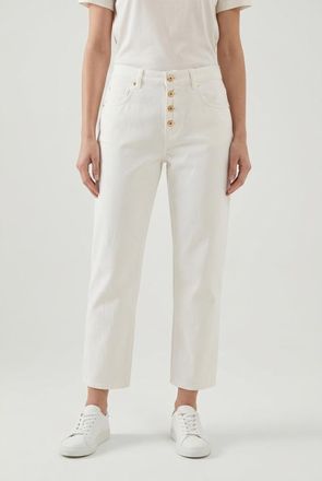 Brunello Cucinelli Off White Straight Cotton Trousers, Brand Size 46 (US Size 12)