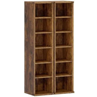 HOMCOM Estanter&iacute;as para cds 21x22.5x88.5 cm marr&oacute;n r&uacute;stico