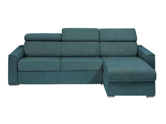 VENTE-UNIQUE.COM Sof&aacute; rinconera poli&eacute;ster 5 plazas azul 302x223cm