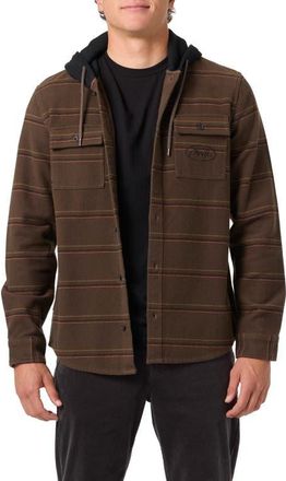 O'Neill Archer Hooded Button-Up Shirt in Turkish Coffee at Nordstrom, Size Xx-Large