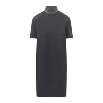 Brunello Cucinelli Brunello Cucinelli, Knitted Dresses, female, Gray, Size: M French Terry Dress