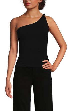 Lands End Slender One Shoulder Top in Black at Nordstrom, Size X-Large