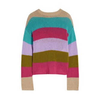 Max Mara Rondgebreide trui - Dames - Ronde hals truien - Veelkleurig - L - Truien & Vesten