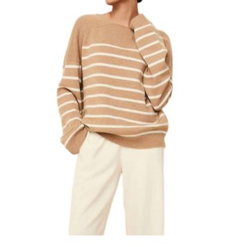 Solid & Striped Lowell Sweater In Camel Stripe