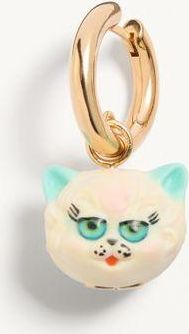 Valentino Garavani Mono Orecchino Le Chat De La Maison In Metallo E Nylon Donna ORO/MULTICOLOR UNI