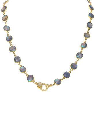 Margo Morrison 18K Silver 0.57 Ct. Tw. Diamond & Faceted Labradorite Necklace