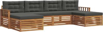vidaXL Conjunto De Sof&aacute;s De Exterior 6 Uds. Natural Y Antracita Vidaxl