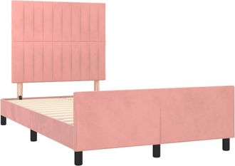vidaXL Vidaxl - Estructura De Cama Sin Colch&oacute;n Terciopelo Rosa 120x190 Cm