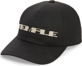 Rick Owens Temple Baseball Cap in Black/Pearl at Nordstrom, Size Medium