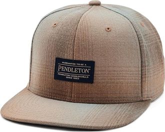 Pendleton Plaid Flat Brim Mens Hat Baseball Caps Tan/Orange Ombre, Cotton