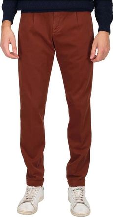 BRIGLIA 1949 EEN Broek - Heren - Chinos - Bruin - M - Katoen - Broeken