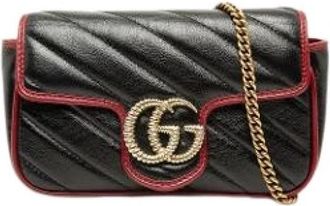 Gucci Pre-owned Quilted Mini Crossbody Bag - Dames - Vintage Mini Tas - Zwart - ONE Size - Leer - Vintage