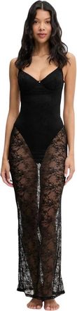 Guess Elena Bodysuit - Dames - Maxi kleedjes - Zwart - XL - Katoen - Kleedjes