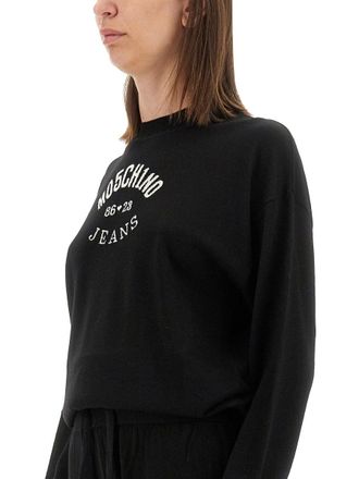 Moschino Virgin Wool Logo Sweater - Black