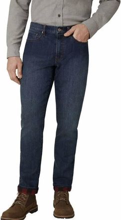 Eddie Bauer Straight Fit Eddies Flex Flannel Lined Jeans In Deep Indigo