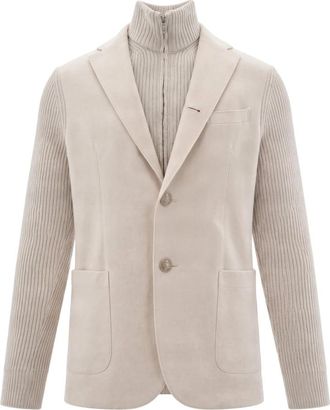 Eleventy Wol Blazer - Heren - Blazers - Beige - L - Wol - Jassen