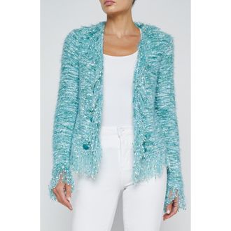 L'agence Knit Cardigan in Jade Multi at Nordstrom, Size X-Small