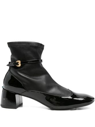 A.Bocca buckle-strap boots - women - Leather/Rubber/Patent Leather/Leather - 38 - Black