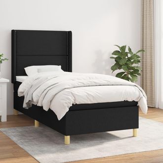 vidaXL Vidaxl - Cama Box Spring Con Colch&oacute;n Tela Negro 100x200 Cm