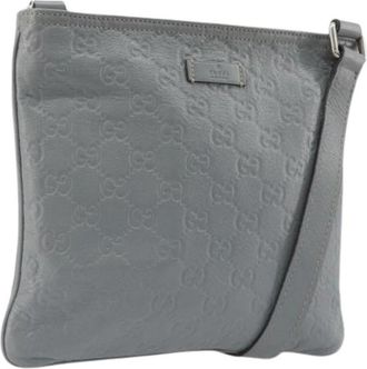 Gucci Pre-owned Vintage GG Canvas Schoudertas - Dames - Vintage Schoudertas - Grijs - ONE Size - Leer - Vintage