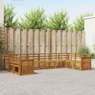 vidaXL Vidaxl Set Di Divani Da Esterno 10 Pz Naturale
