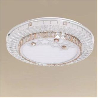 Trade Shop Trade Shop - Plafoniera Da Soffitto 65w &Oslash;50cm Led Design A Strati Cristalli Fiori Luce Fredda 08220