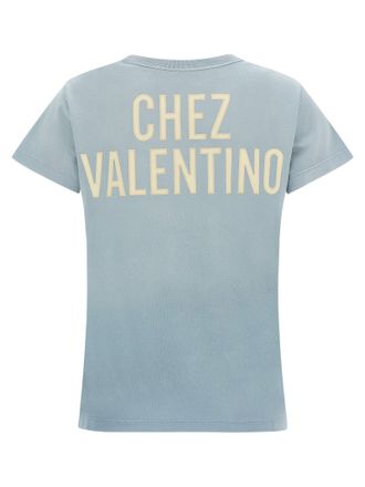 Valentino Garavani Womens Blue Cotton T-Shirt