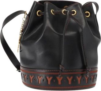 Saint Laurent Pre-owned Vintage Bucket Shoulder Bag - Dames - Vintage Tas - Zwart - ONE Size - Leer - Vintage